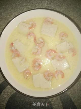 豆腐蒸蛋虾仁羹的做法视频