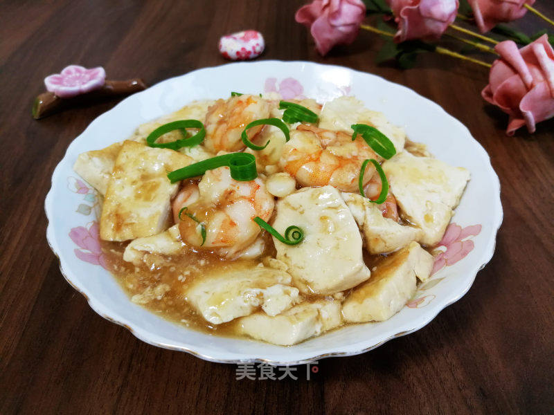 花甲豆腐蘑菇虾仁的做法