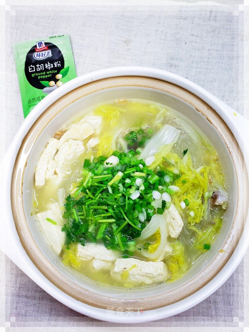豆腐与白菜煮汤的做法