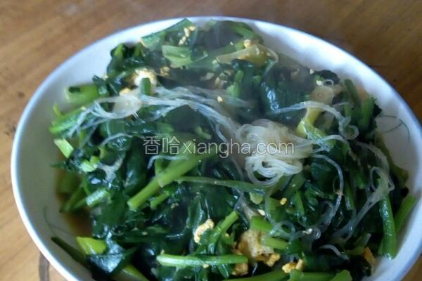 菠菜粉条炒鸡蛋做法