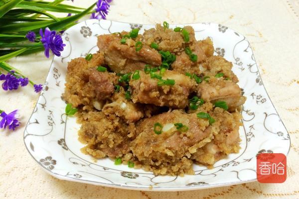 粉蒸排骨的做法蓝花菜