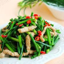 韭菜苔炒肉丝的做法