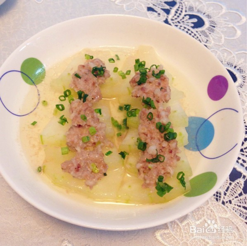 蒸冬瓜油豆腐肉末的做法