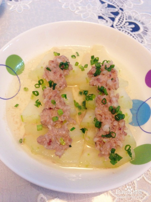 蒸冬瓜油豆腐肉末的做法