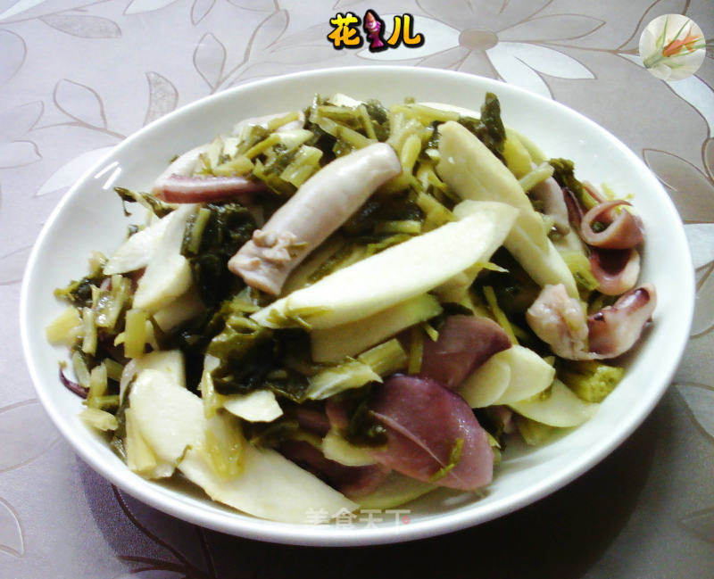 拔皮鱼炒咸菜的做法