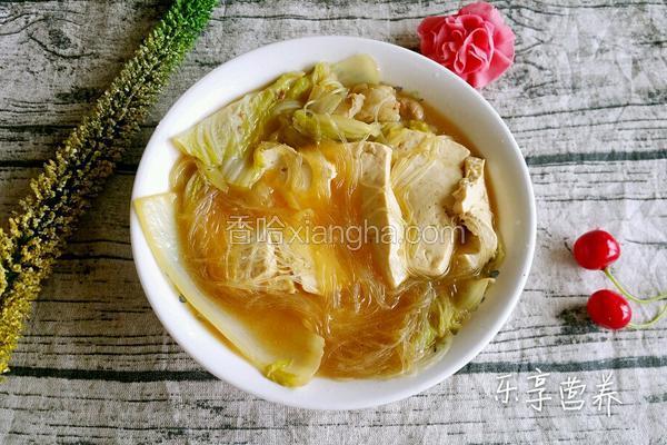 白菜丝粉丝豆腐汤的做法