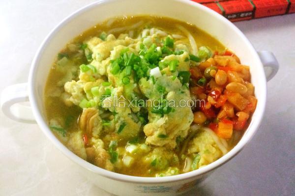 烧饼辣椒鸡蛋面的做法