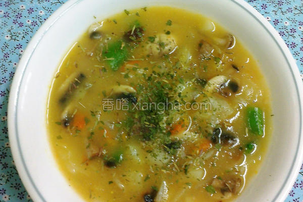 蘑菇鸡蛋浓汤面做法