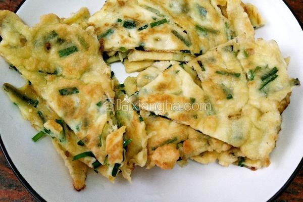 韭菜肉末鸡蛋饼做法