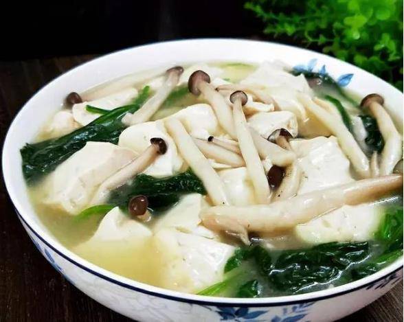 菠菜豆腐香菇的做法