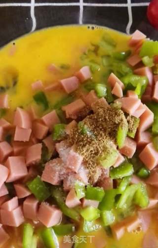 面包鸡蛋菜饼的做法