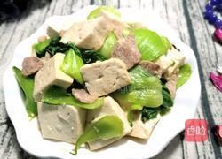 油菜肉粒炒豆腐的做法