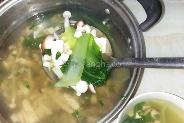 鲜肉豆腐蘑菇汤的做法