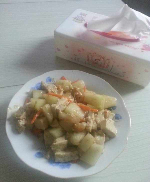 河虾冬瓜烧豆腐的做法
