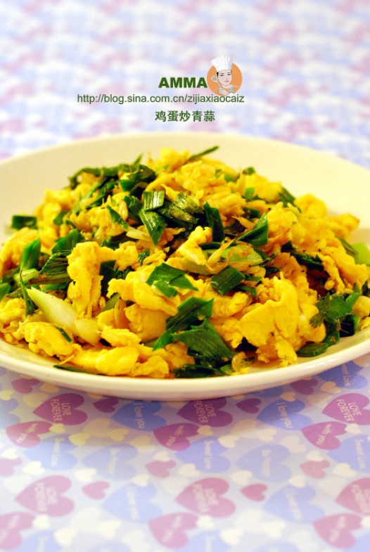 青蒜鸡蛋肉丝的做法