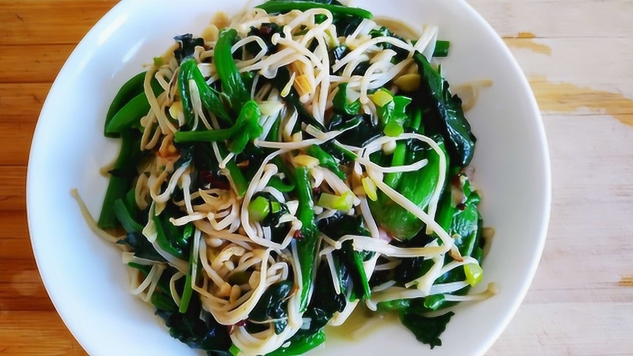 最简单炒金针菇，家常美味，轻松入门