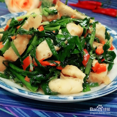 豆腐韭菜芯的做法