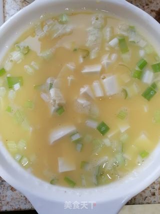 豆腐青豆虾仁蒸蛋的做法