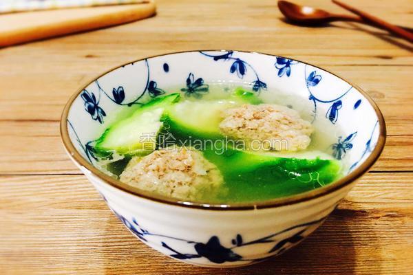 山药丝瓜丸子汤的做法