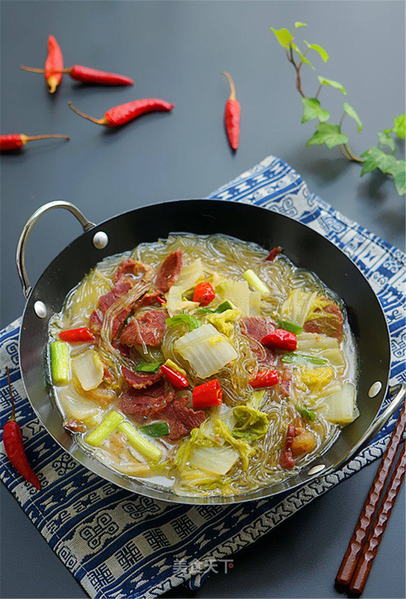 家常美食芸豆腐竹粉条，营养美味一锅炖