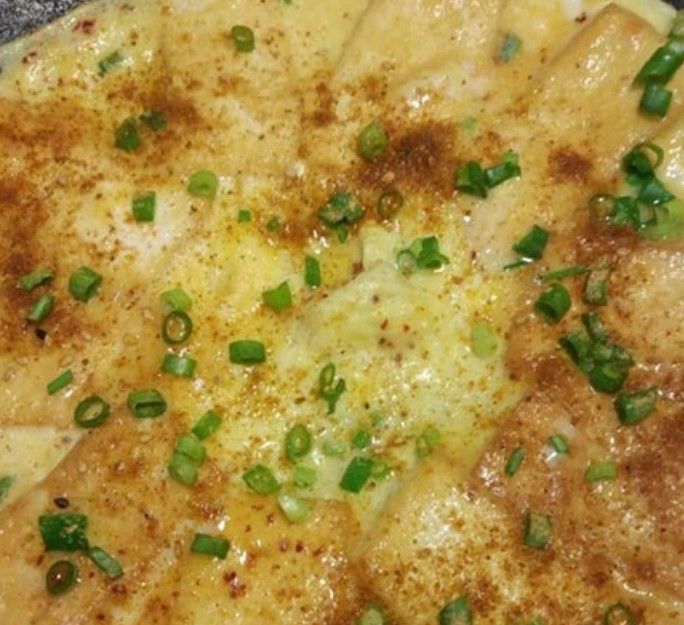 煎鸡蛋豆腐烧烤的做法