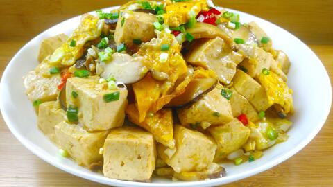 豌豆角烧豆腐，家常美味，营养满分