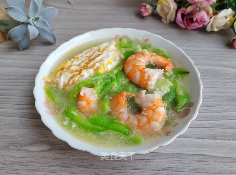 丝瓜鸡蛋和虾的做法