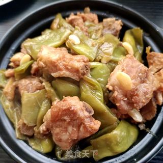 炖排骨芸豆角的做法