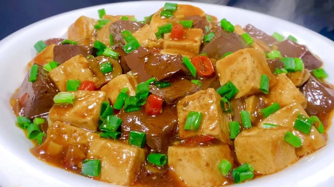 溜血豆腐的做法
