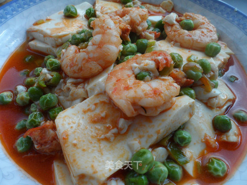 美食虾仁豆腐的做法