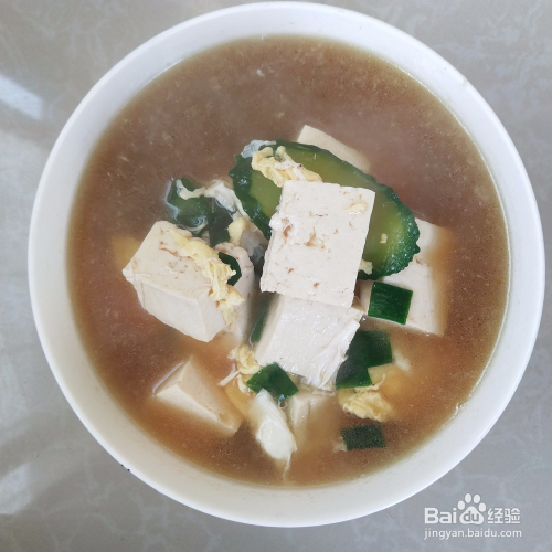 胡瓜汤豆腐的做法