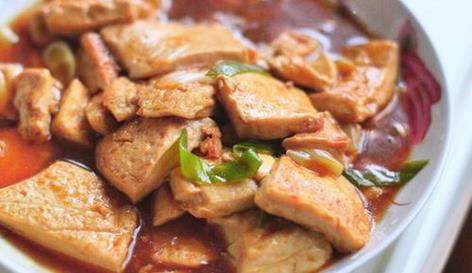 大葱红烧大豆腐的做法