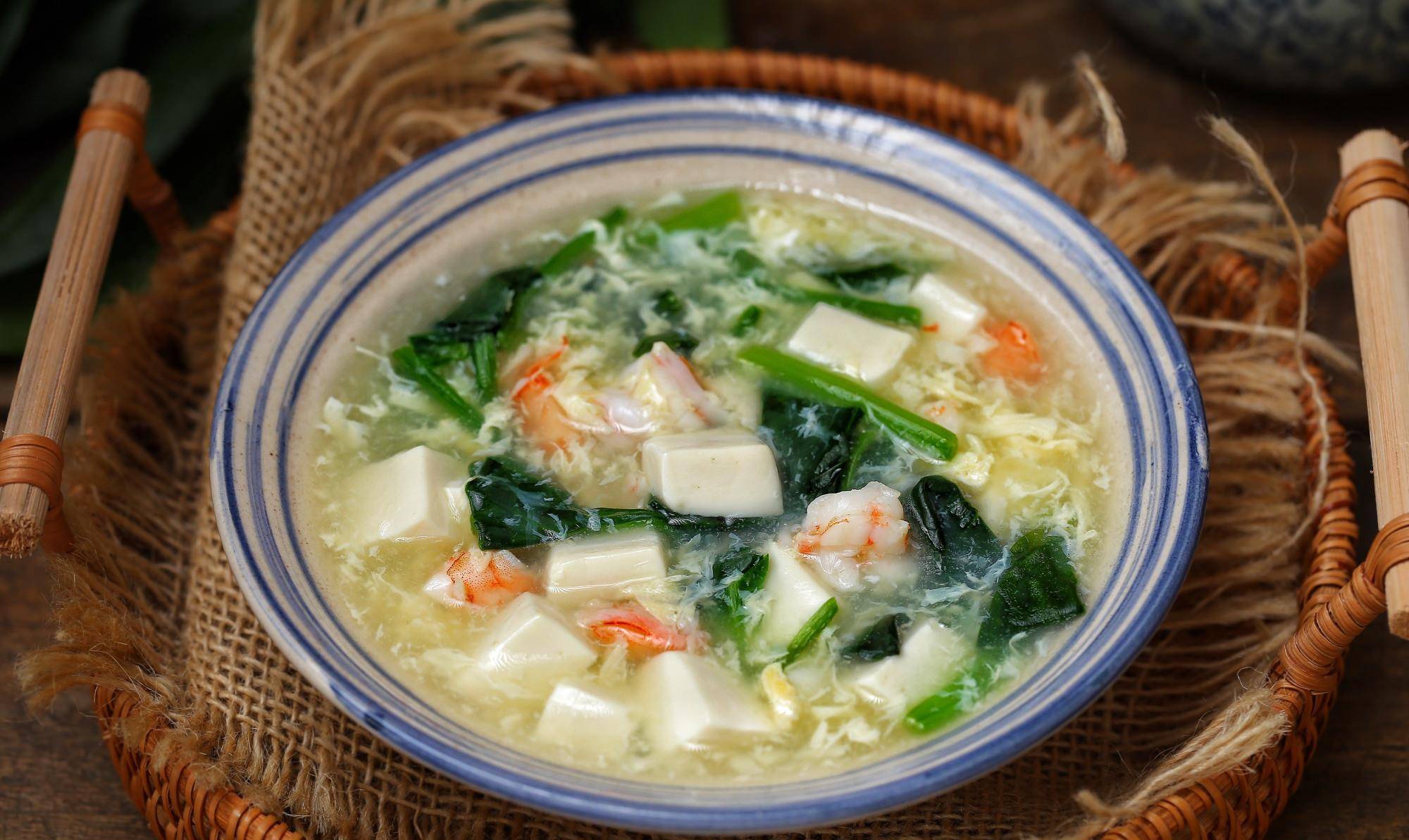 菠菜豆腐虾鸡蛋，营养满分的健康美食搭配