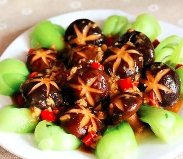 香菇油菜肉片，家常美食中的营养佳肴
