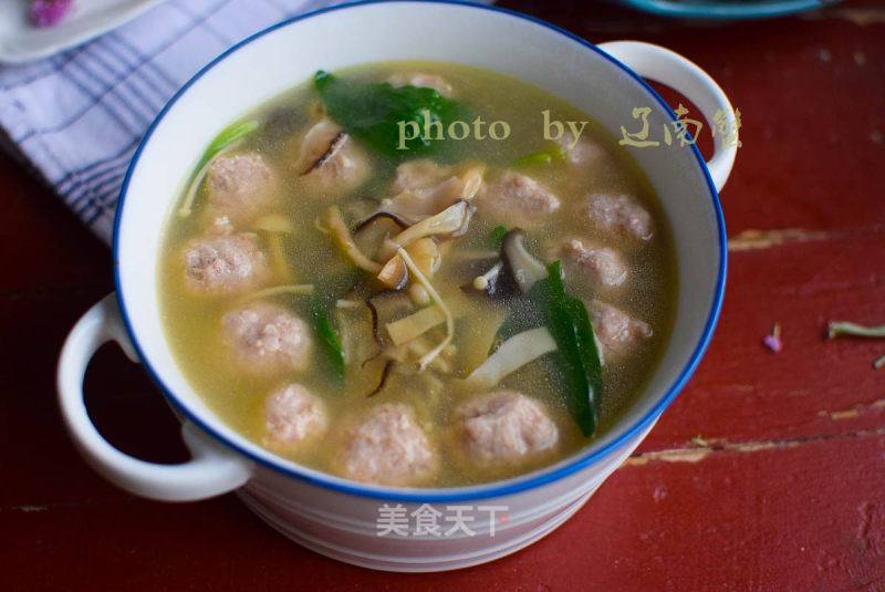 上海青肉丸子做汤的做法